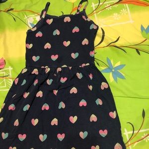 Navy dress with hearts